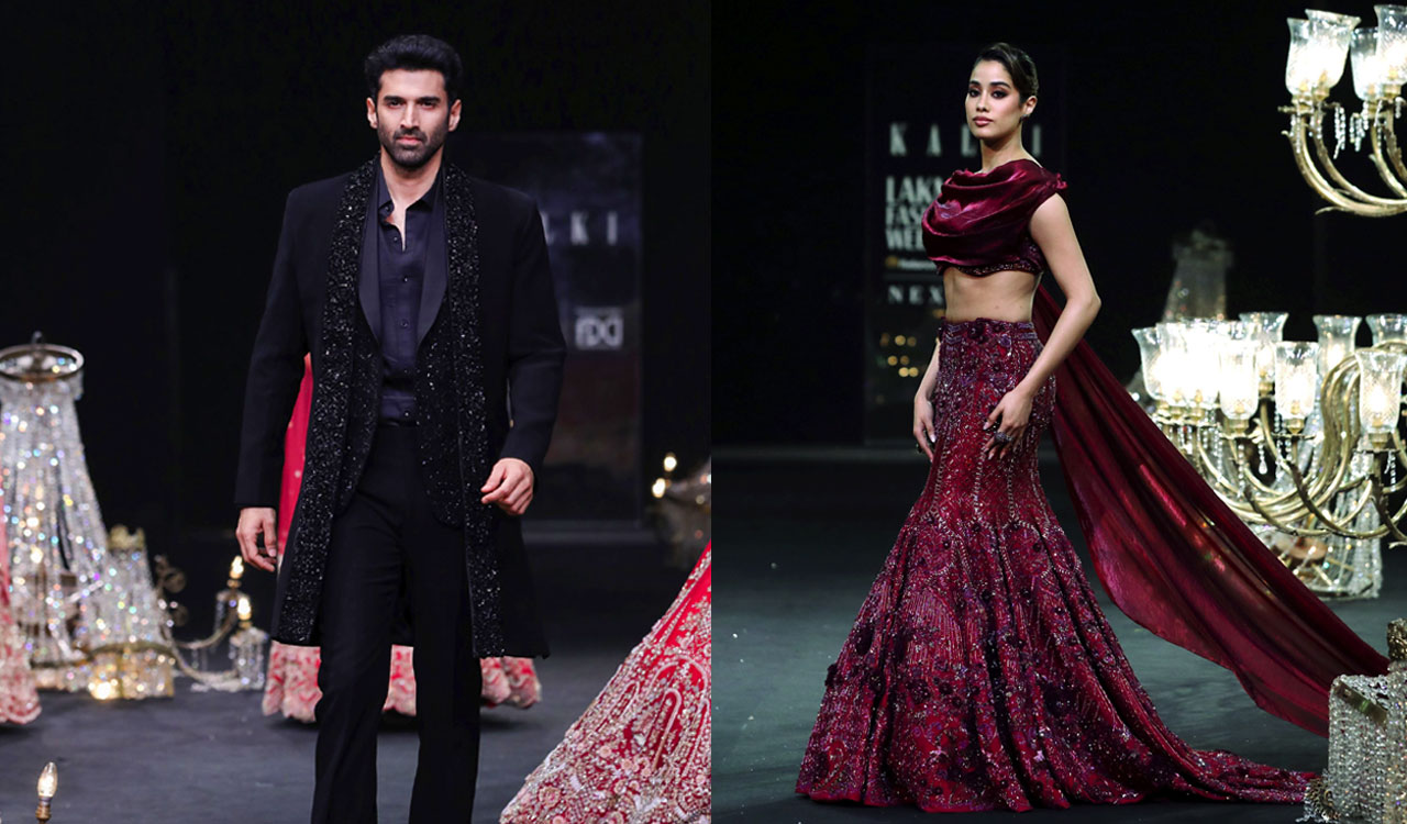 Janhvi and Aditya Roy Kapur shine on the ramp for Kalki at Lakme Fashion Week x FDCI