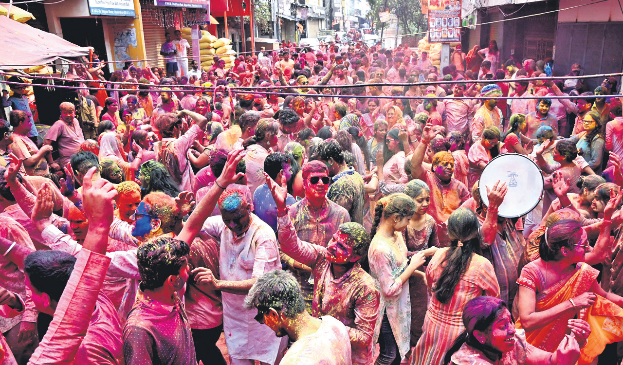 Hyderabad streets come alive with festive colours