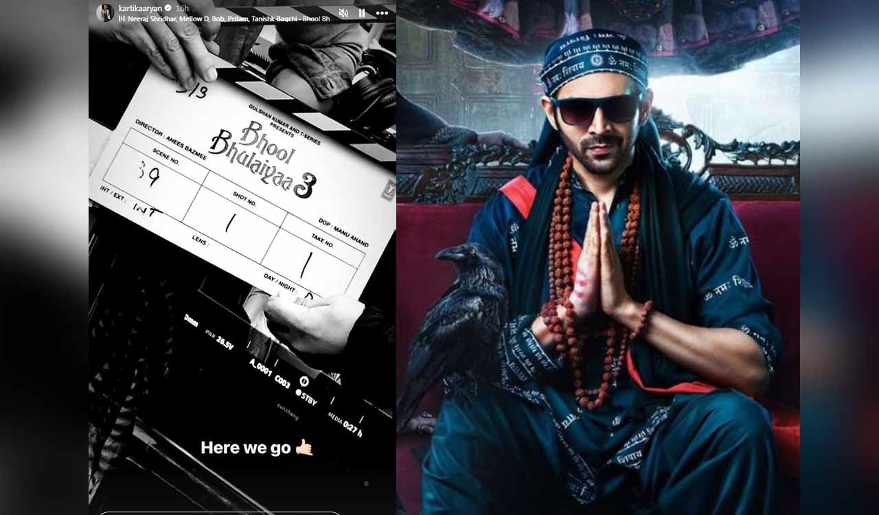 Kartik Aaryan shares sneak peek from ‘Bhool Bhulaiyaa 3’ first day shoot