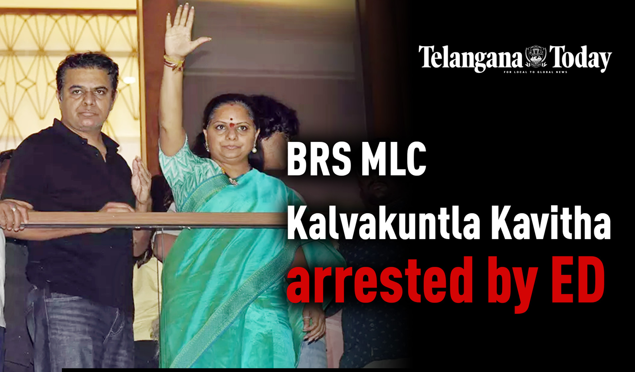BRS MLC Kalvakuntla Kavitha arrested by ED | Liquor Scam | Telangana News