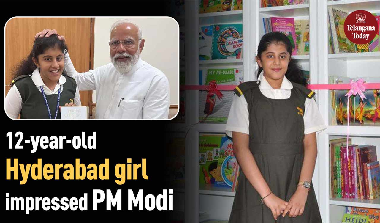 PM Modi impressed by 12-year-old Akarshana Satish | Dedication to Education | Hyderabad News