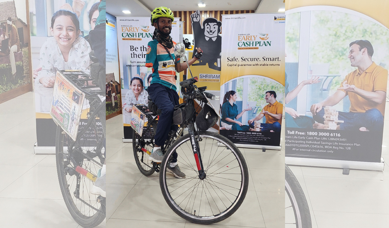 Differently-abled cyclist on Kashmir-Kanyakumari journey arrives in Hyderabad