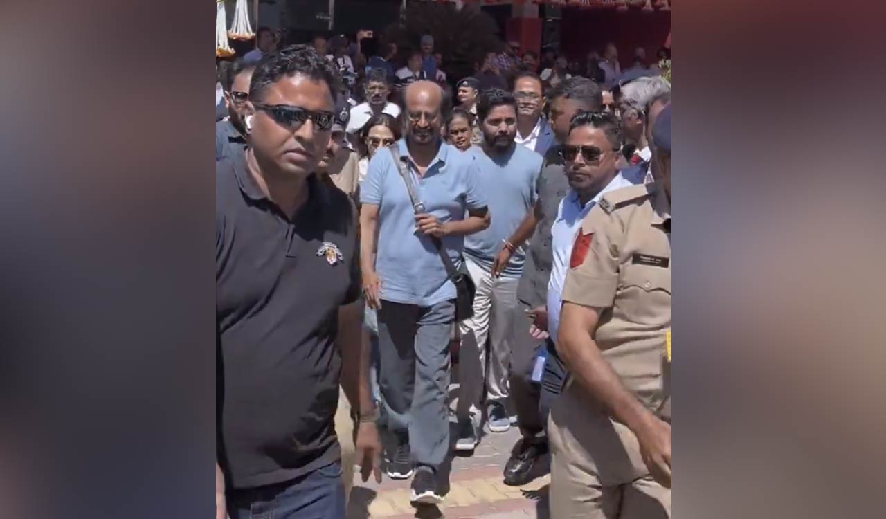Rajinikanth with family arrives in Jamnagar for Anant Ambani, Radhika Merchant’s pre-wedding celebrations