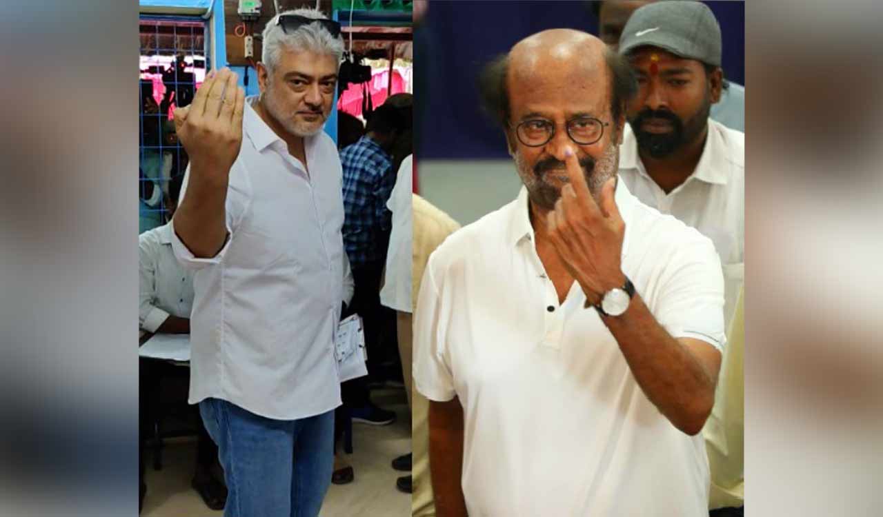 Ajith Kumar votes early; Rajini emphasizes voting dignity