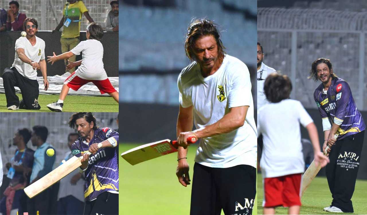 IPL 2024: Shah Rukh Khan shows off batting skills with Son AbRam at ...