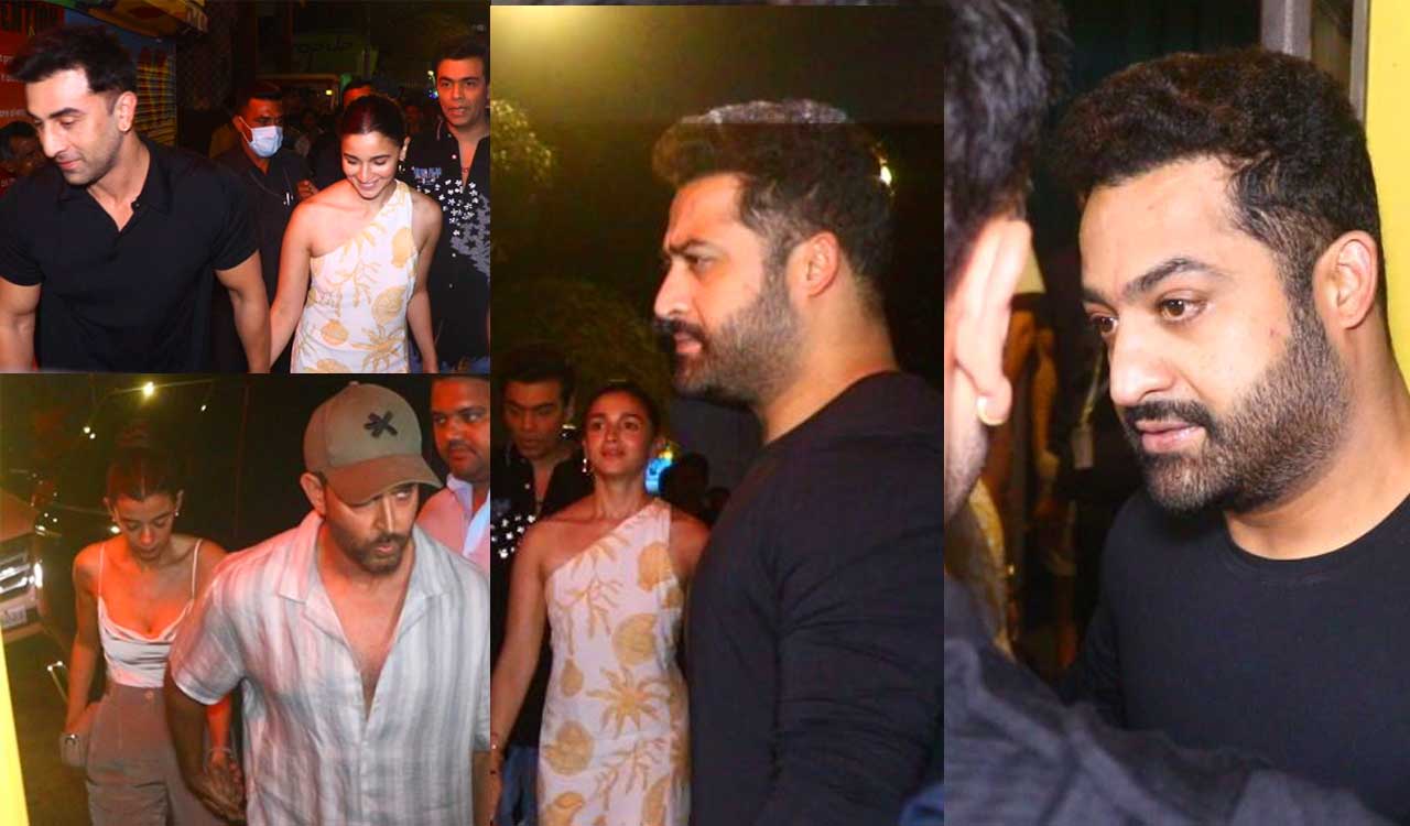 Jr NTR dines with bollywood stars: Ranbir-Alia, Hrithik-Saba, Karan Johar, Ayan Mukerji