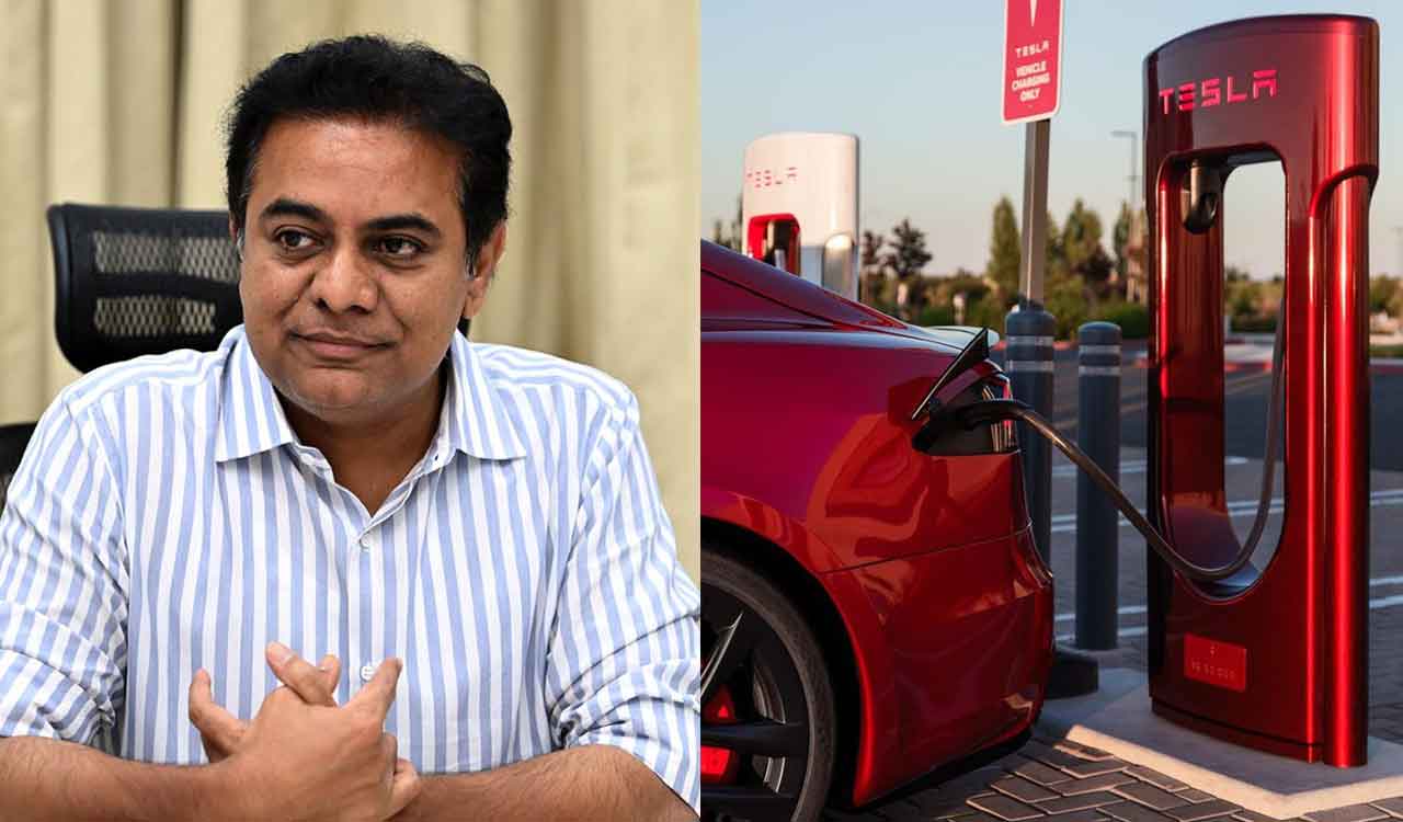 KTR urges Congress govt to bring Tesla plant to Telangana