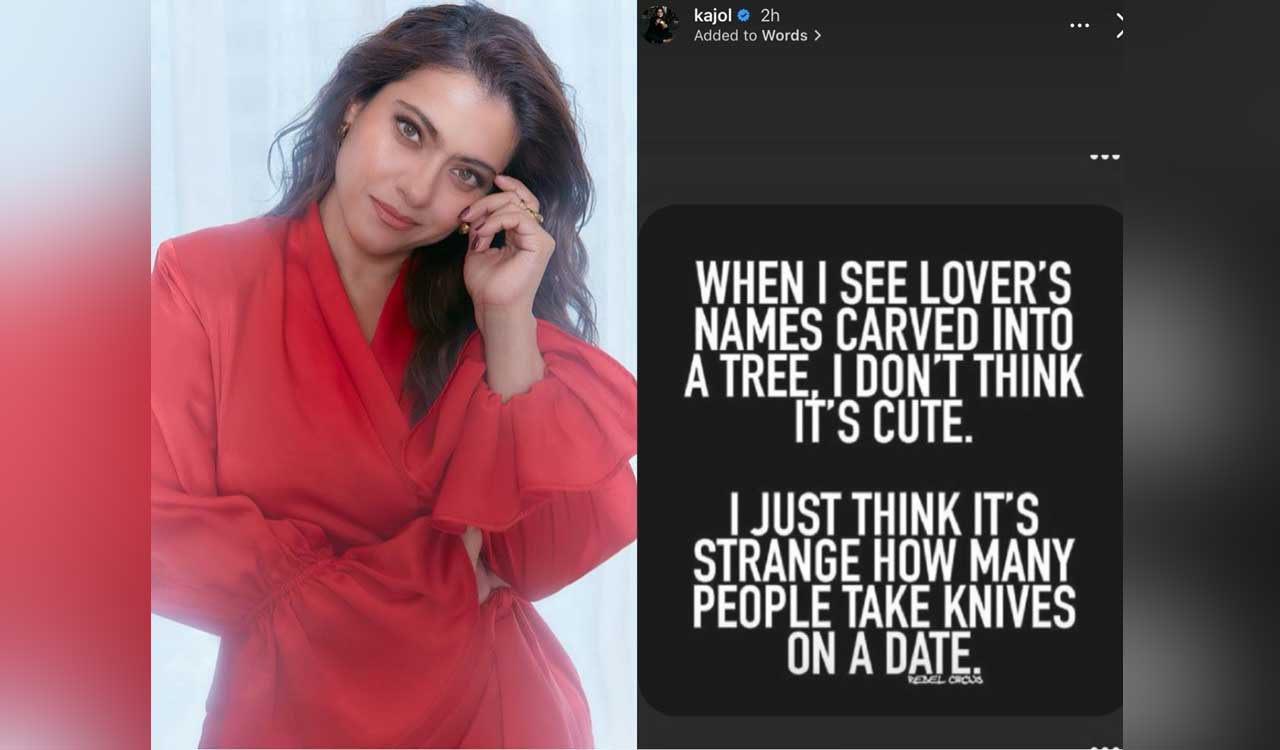 Kajol questions tradition of tree carving by lovers