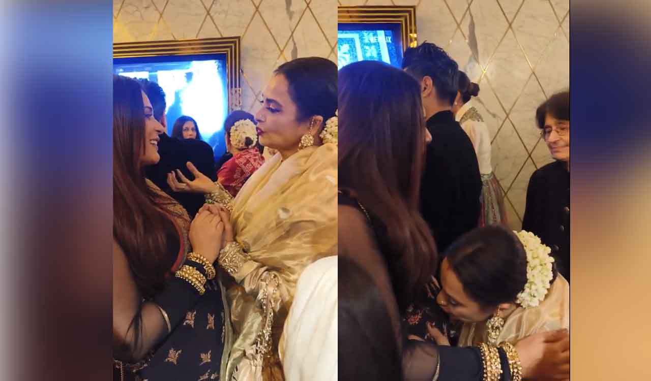 Rekha blesses mom-to-be Richa Chadha, gives her baby bump a kiss