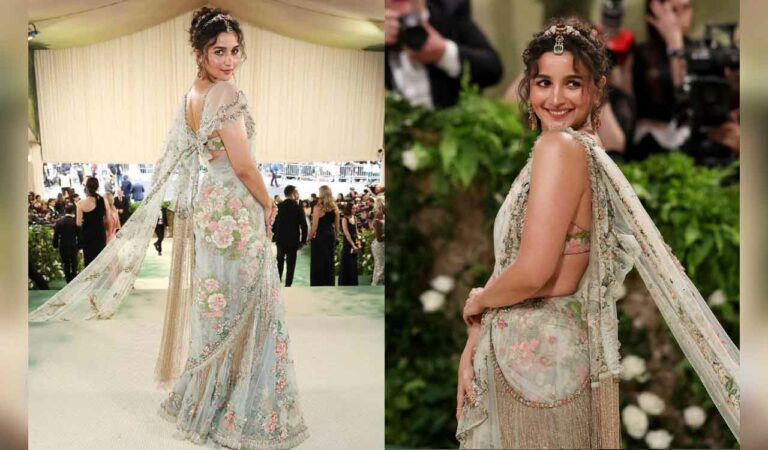 Alia Bhatt stuns at MET Gala in Sabyasachi saree crafted by 163 artisans