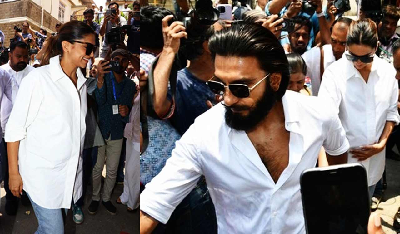 LS polls: Deepika Padukone flaunts baby bump as she votes with Ranveer Singh