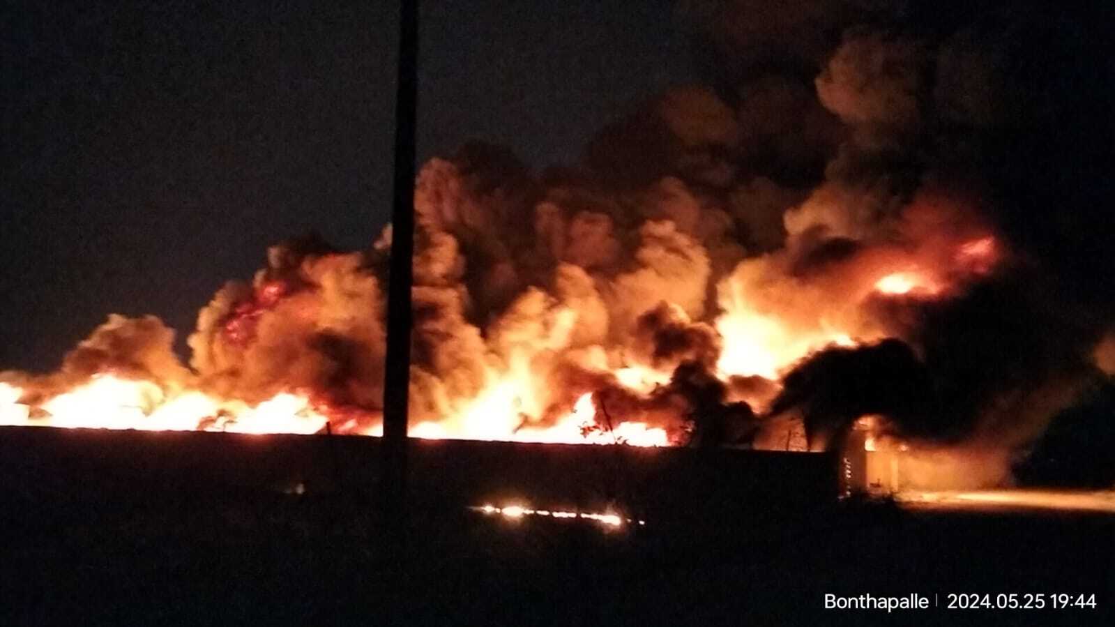 Fire broke out in a scrap down in Sangareddy district