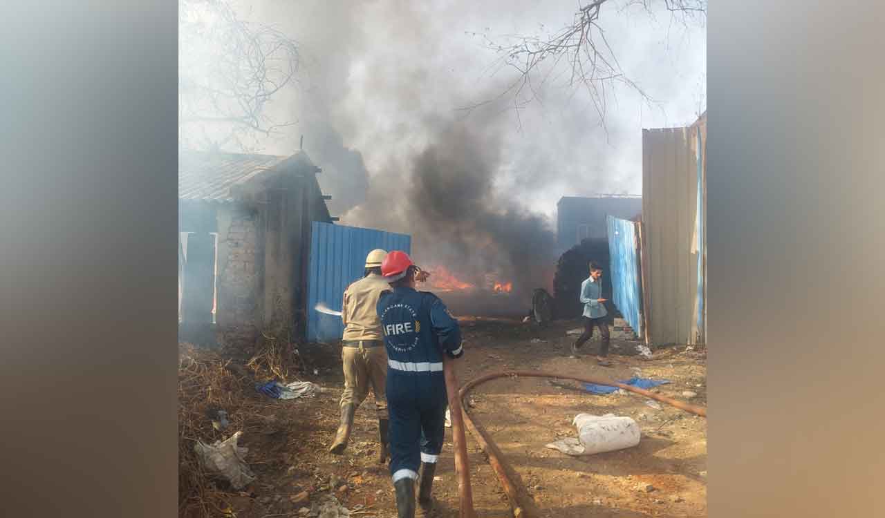 Fire breaks out at scrap godown in Patancheru