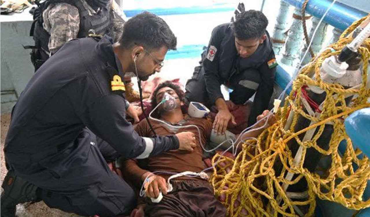 Indian warship helps Pakistani crew onboard Iranian fishing vessel