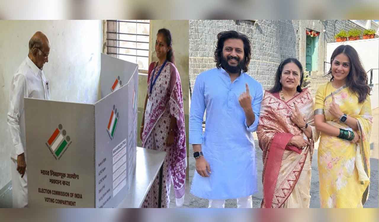Maha LS polls: Sharad Pawar, Chhatrapatis, Riteish-Genelia Deshmukh vote