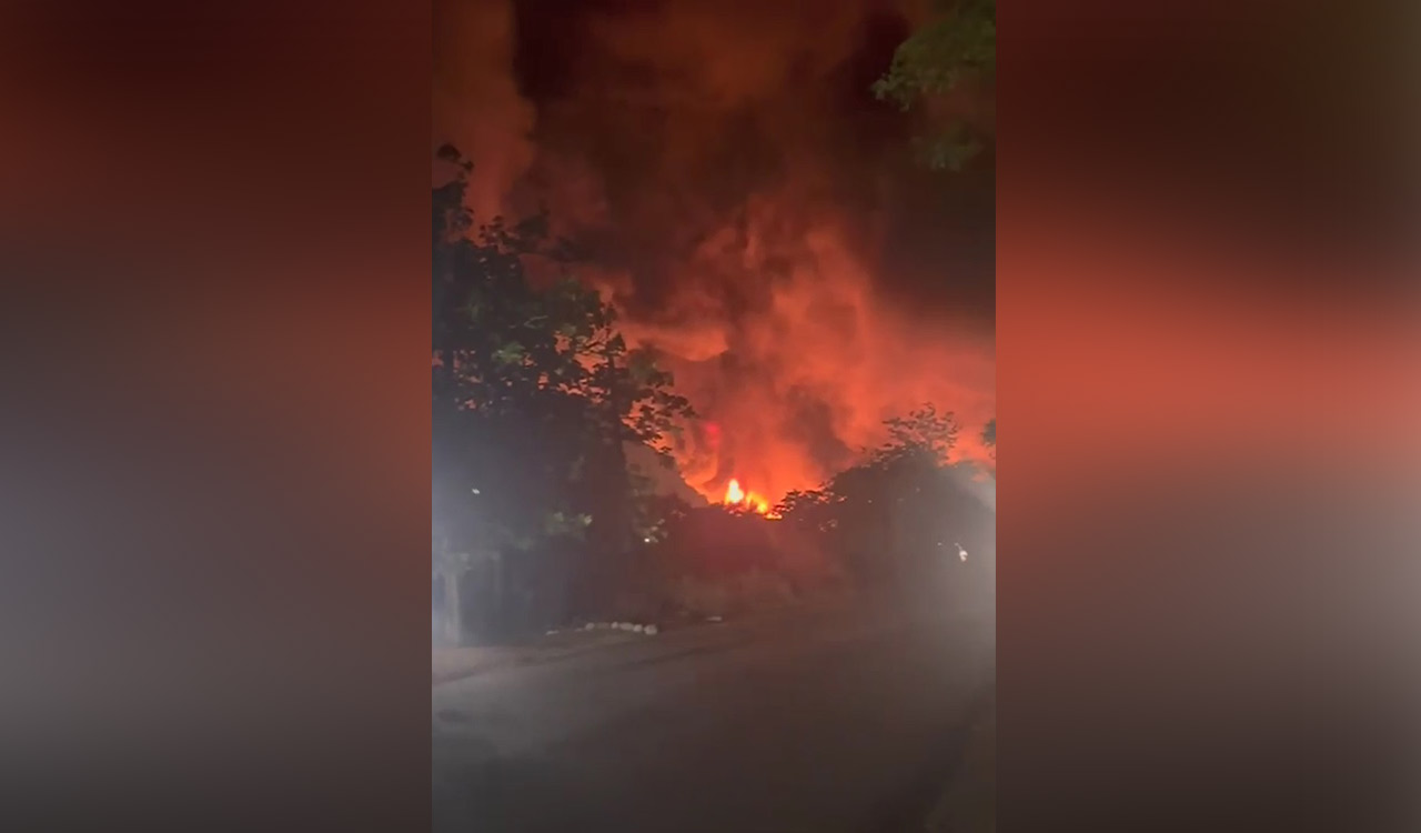 Major fire erupts at manufacturing unit in Thukkuguda