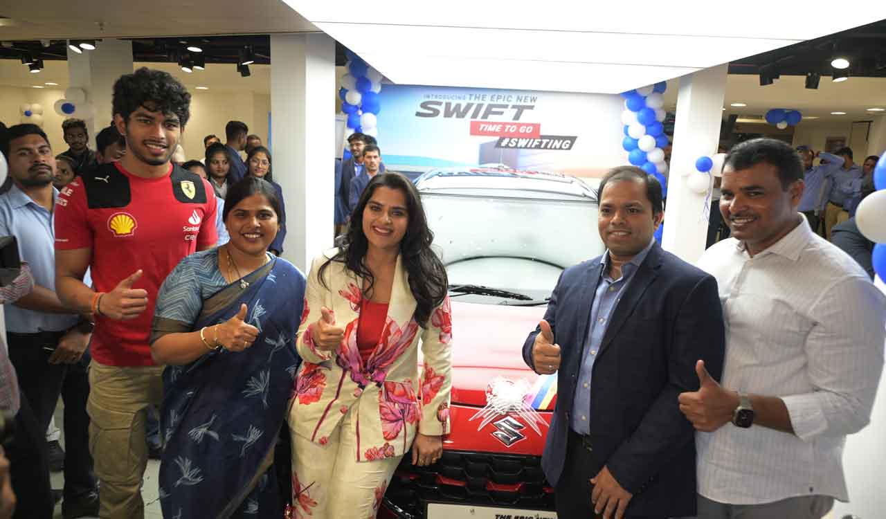 Maruti’s brand new Swift car launched at Gem Motors in Kondapur