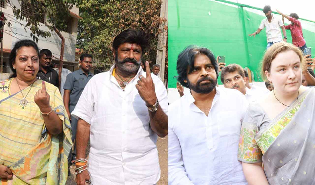 Pawan Kalyan, N. Balakrishna Vote In Andhra Pradesh-Telangana Today