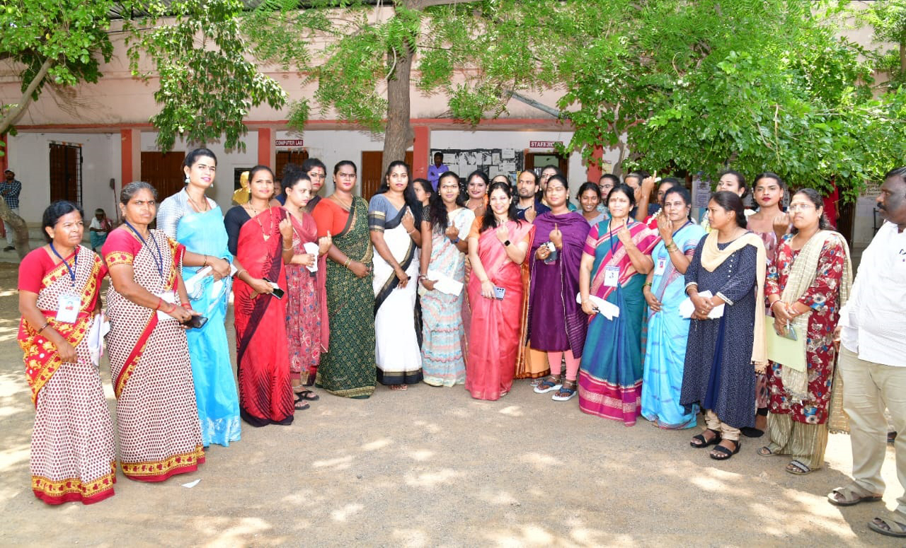 Transgender persons vote in erstwhile Karimnagar
