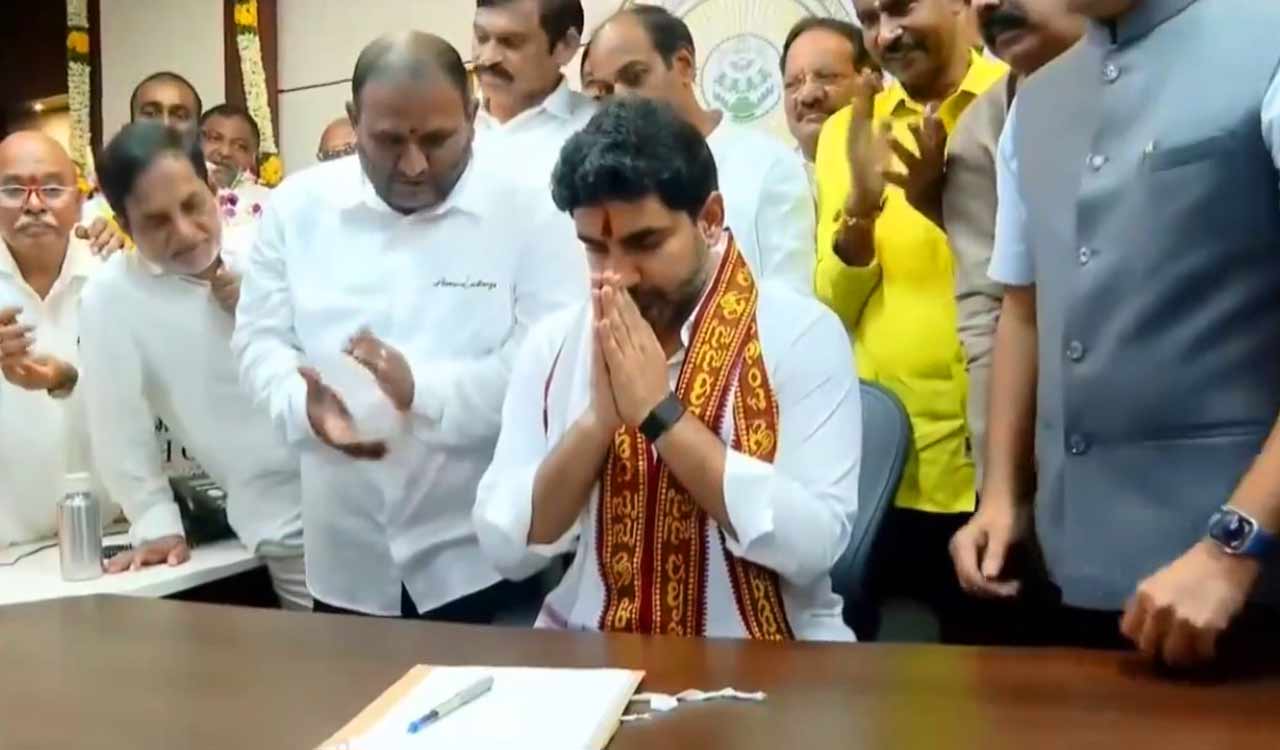 Andhra: Nara Lokesh Takes Office as Minister in Naidu’s Government