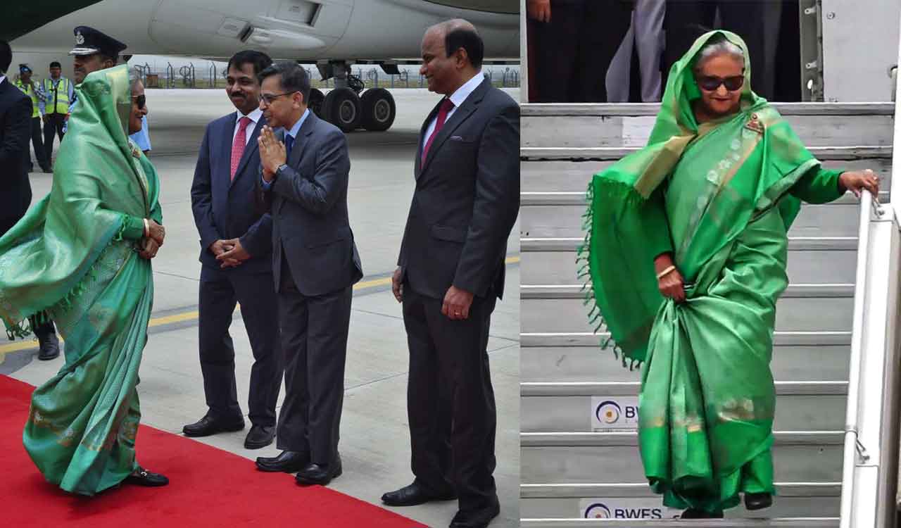 Bangladesh PM Sheikh Hasina arrives for PM Modi’s swearing-in ceremony