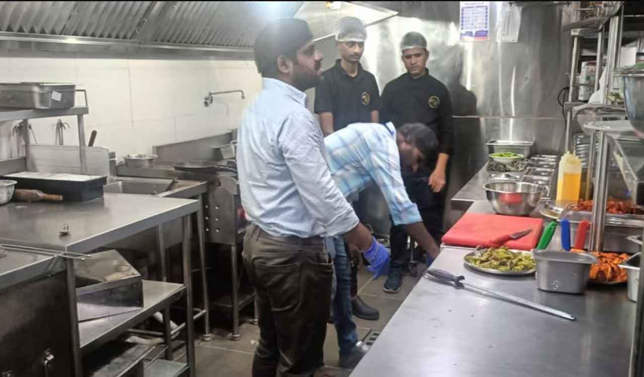 Food safety team discards expired food articles at China Bistro in Jubilee Hills