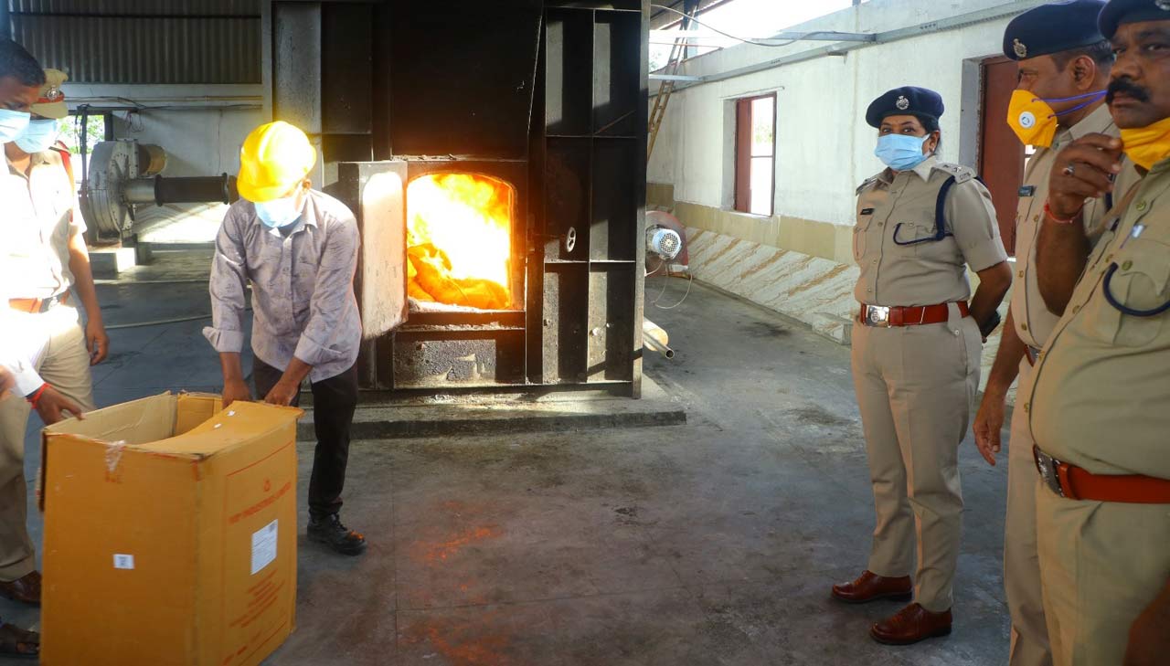 Siddipet: 349 kilos of seized ganja destroyed