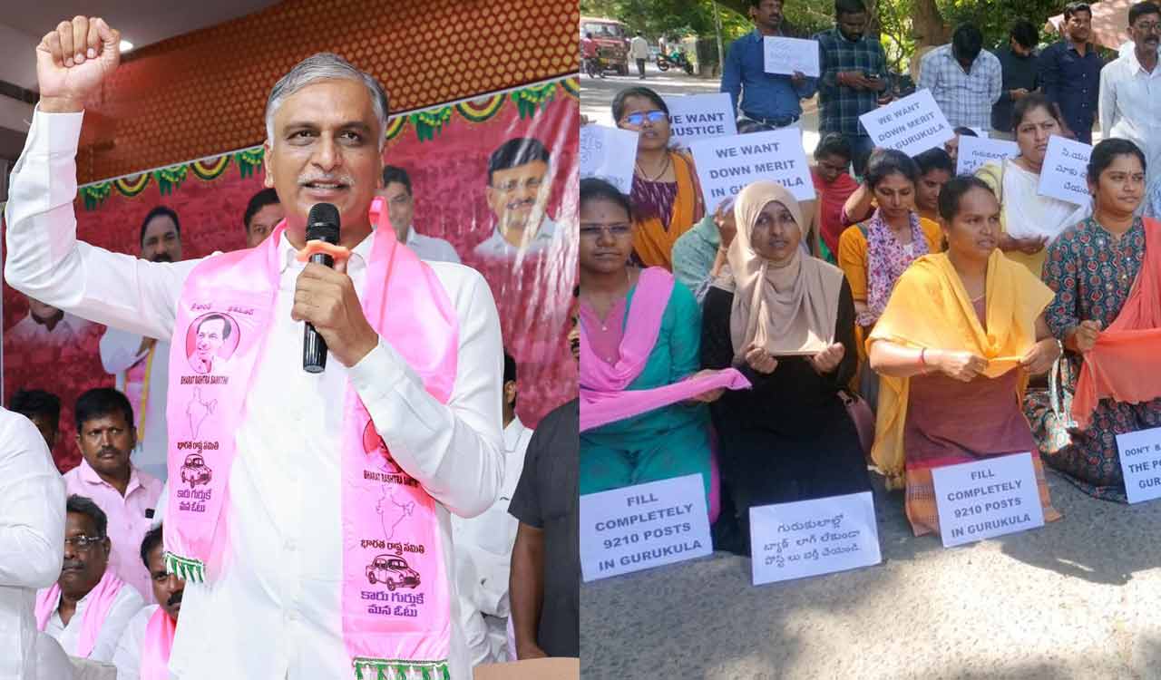 Harish Rao backs Gurukul teacher candidates’ protest, demands immediate resolution