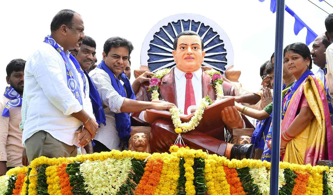 KTR demands govt to fulfill its promise of ‘Ambedkar Abhaya Hastam’