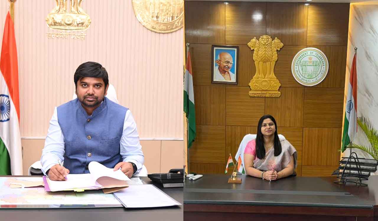 Kumar Deepak, Abhilasha Abhinav assume charge as Mancherial, Nirmal Collectors