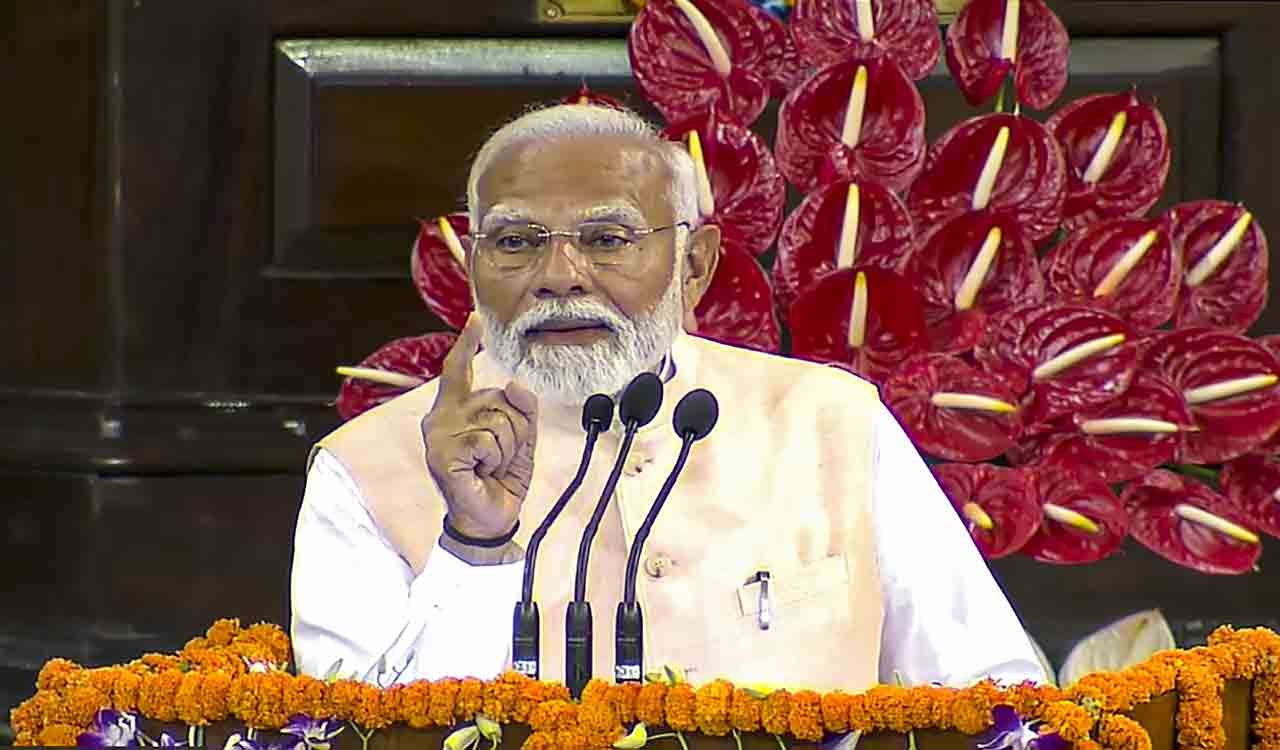 NDA elects Narendra Modi as its leader for third time