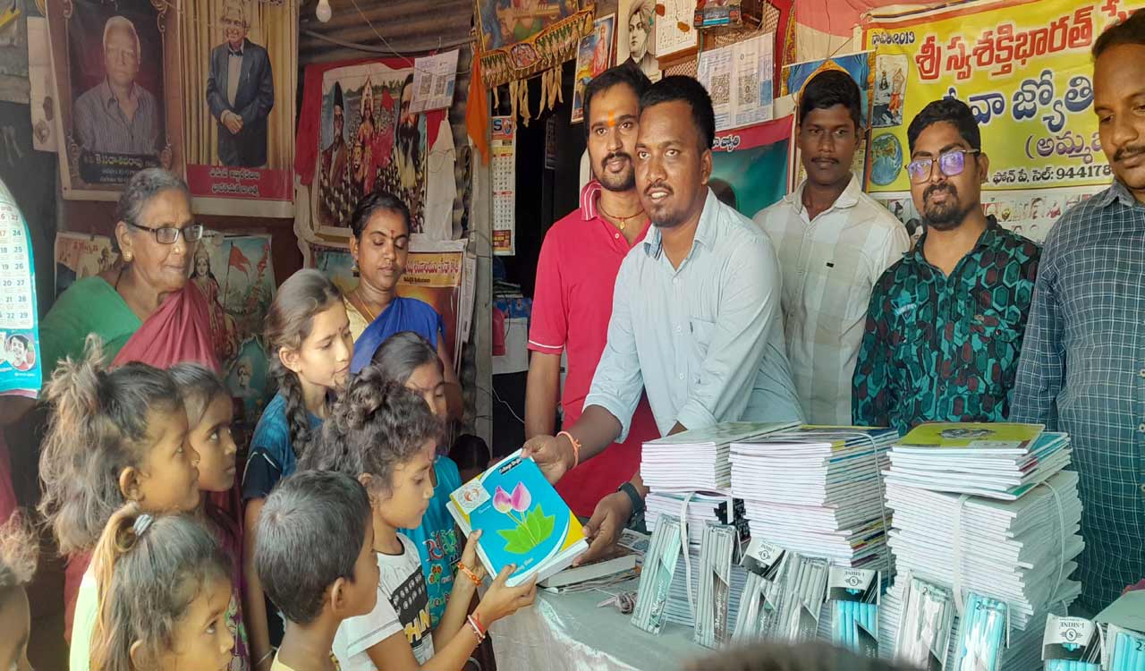 Notebooks donated to inmates of orphan home in Mancherial