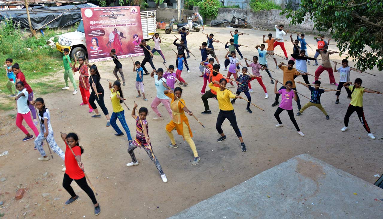 Hyderabad: This duo empowers kids with traditional Dravidian sport ‘Karra Samu’