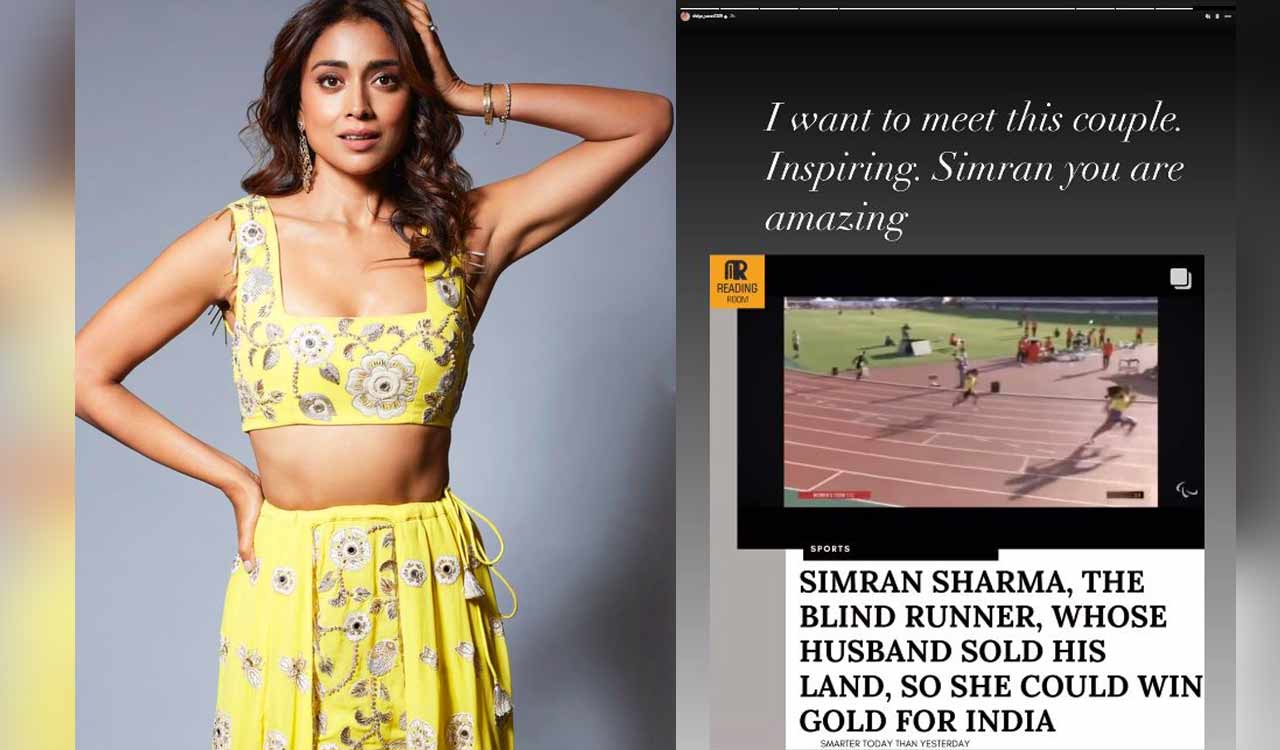Shriya Saran aims to meet “inspiring” Para Athlete Simran