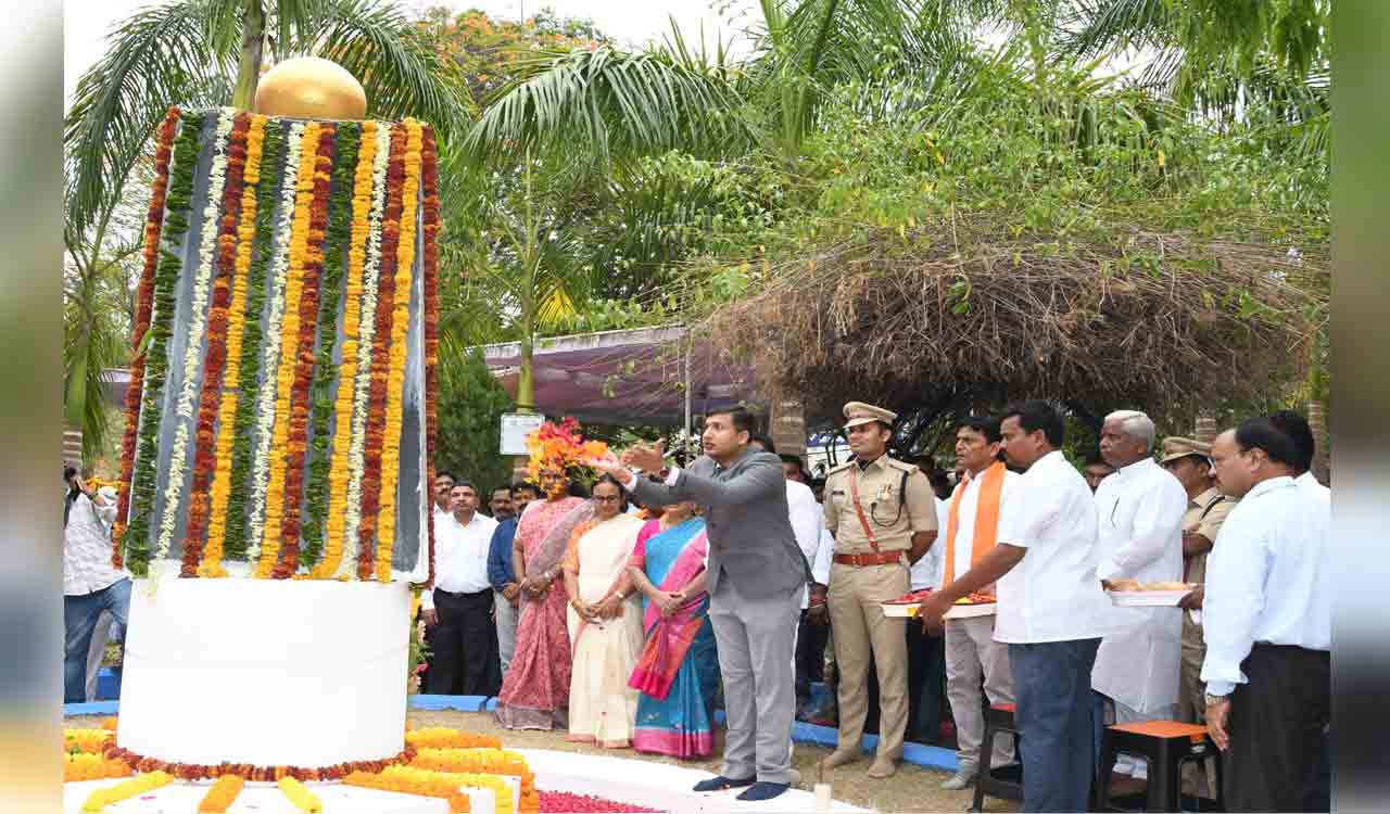 Leaders, officials and general public take part in decennial celebrations held across erstwhile Adilabad district