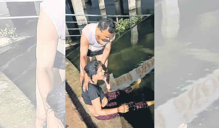 Techie mom jumps with kids into Ameenpur lake; cops save two