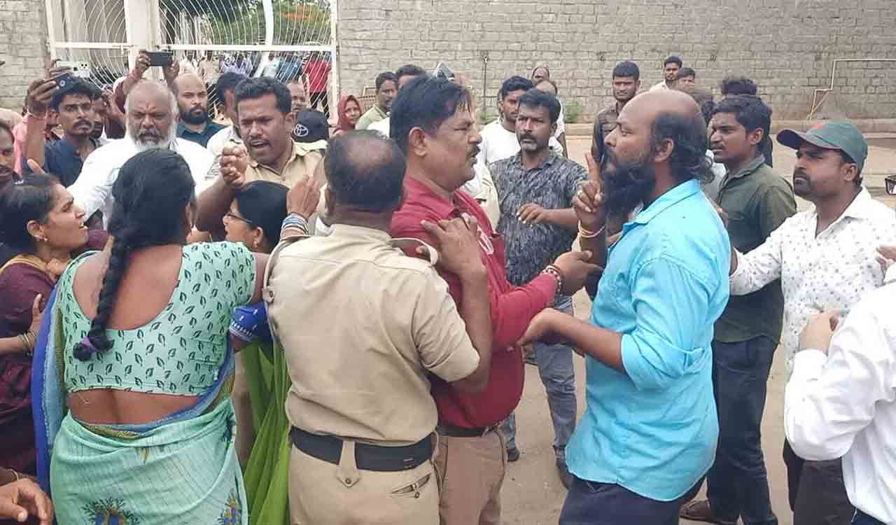 Woxsen University gardener goes missing, family members stage protest