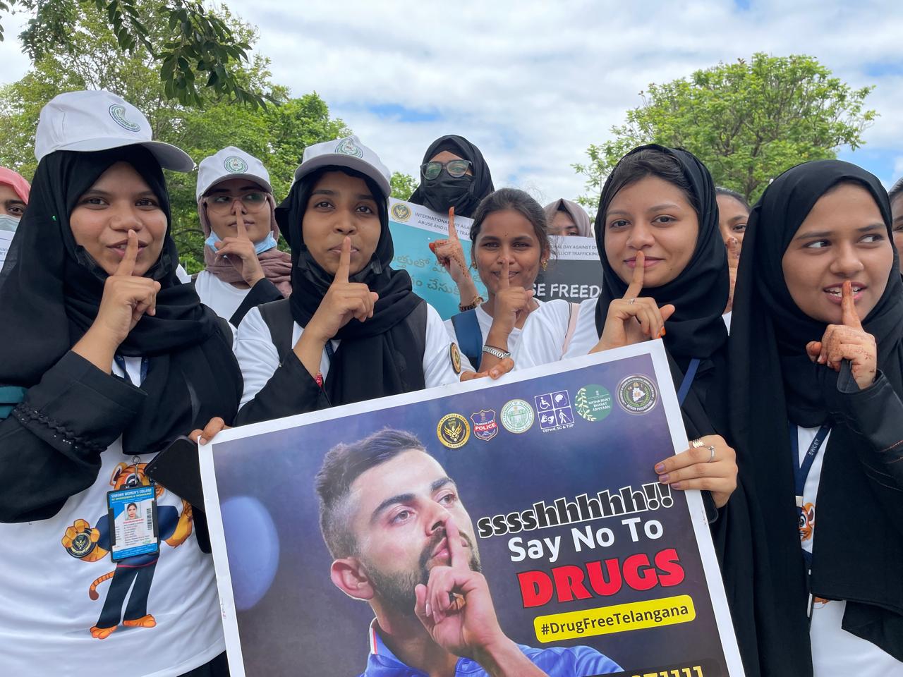 Telangana: Anti-Drug abuse rally in Hyderabad