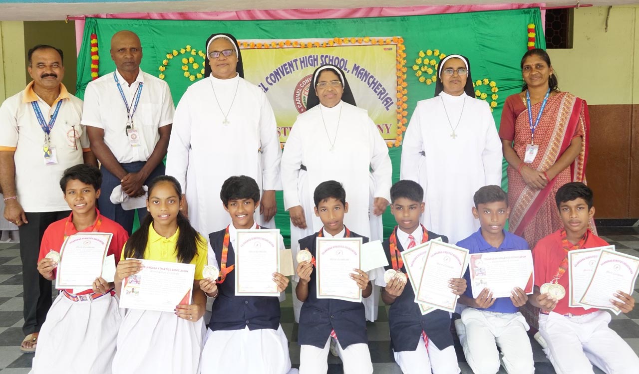 Mancherial students shine in state-level sub junior athletic meet