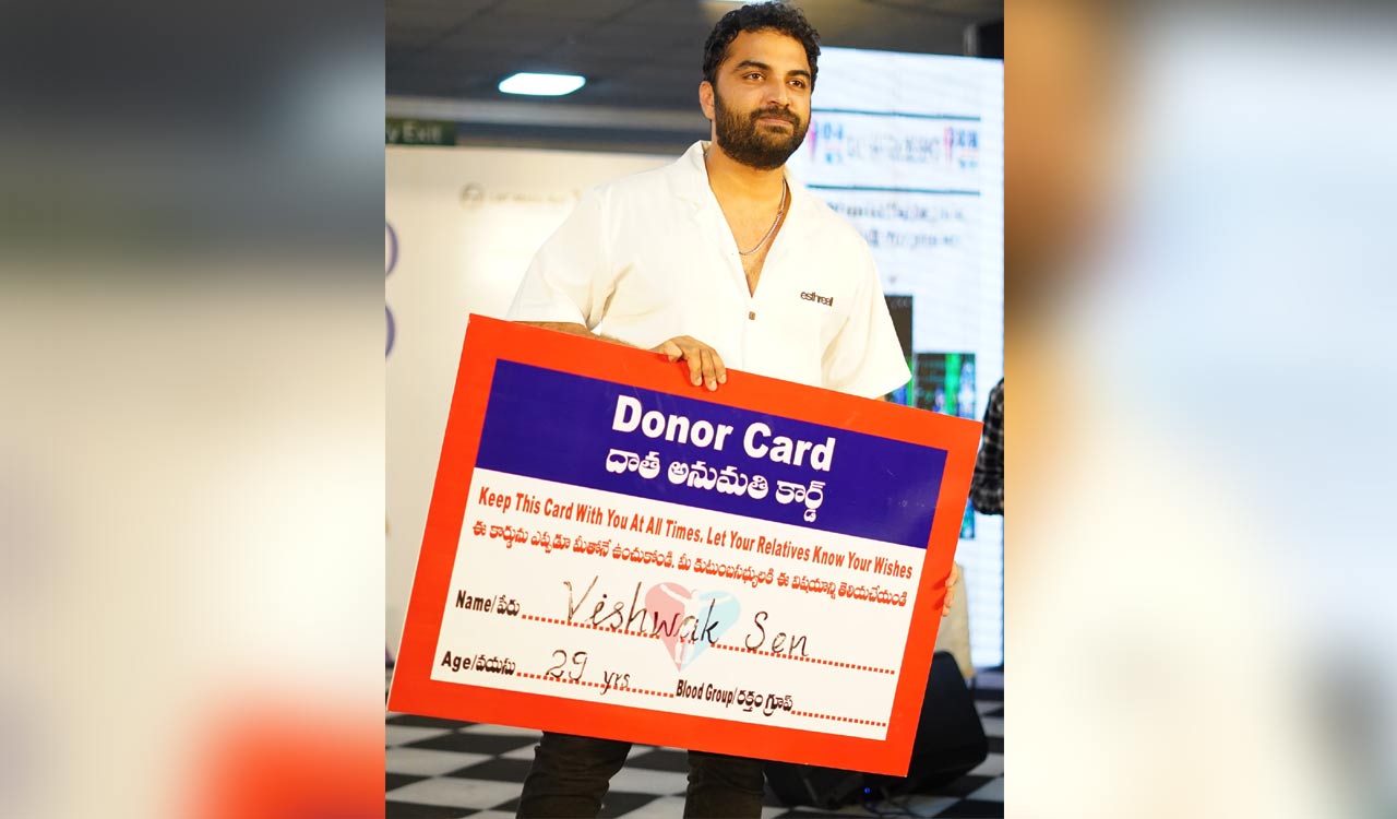 Actor Vishwak Sen commits to organ donation at Hyderabad Metro event