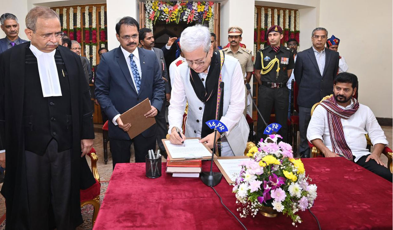 Jishnu Dev Varma sworn in as Governor of Telangana