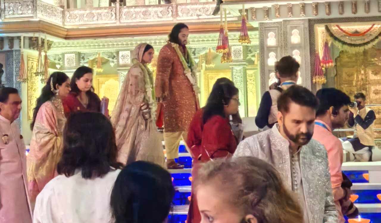 Anant Ambani, Radhika Merchant’s fun-filled Varmala ceremony in pictures