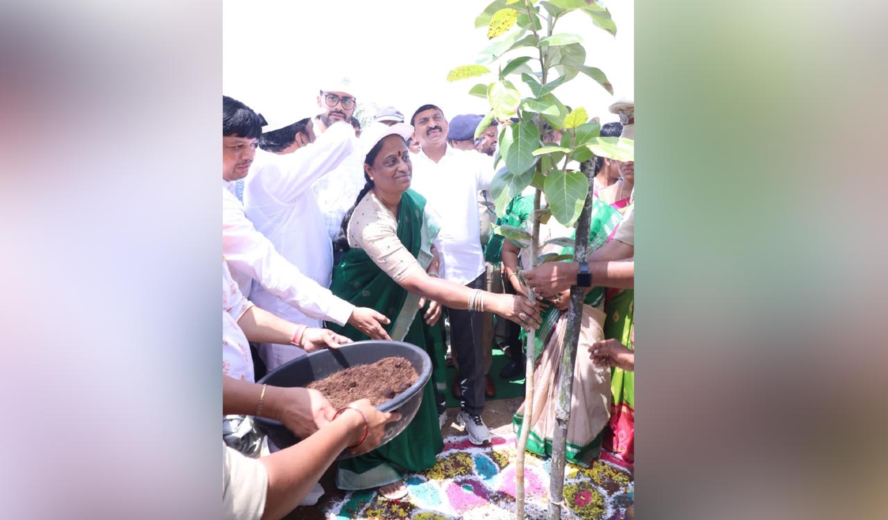 Ministers launch plantation programme in Khammam