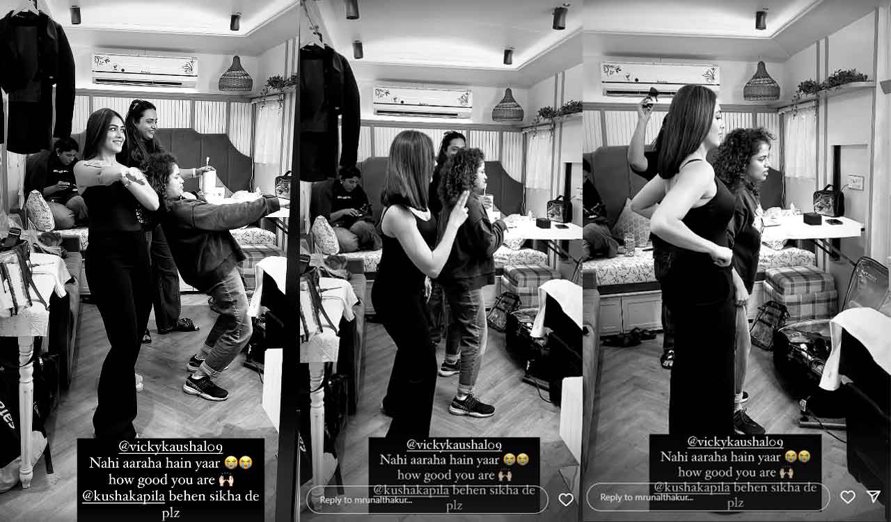 Mrunal Thakur gives up trying to recreate Vicky’s ‘Tauba Tauba’ hook steps