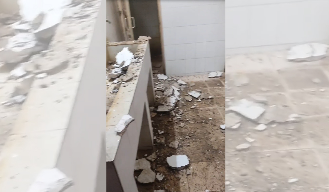 Watch: Osmania University hostel ceiling collapses; students worried about safety