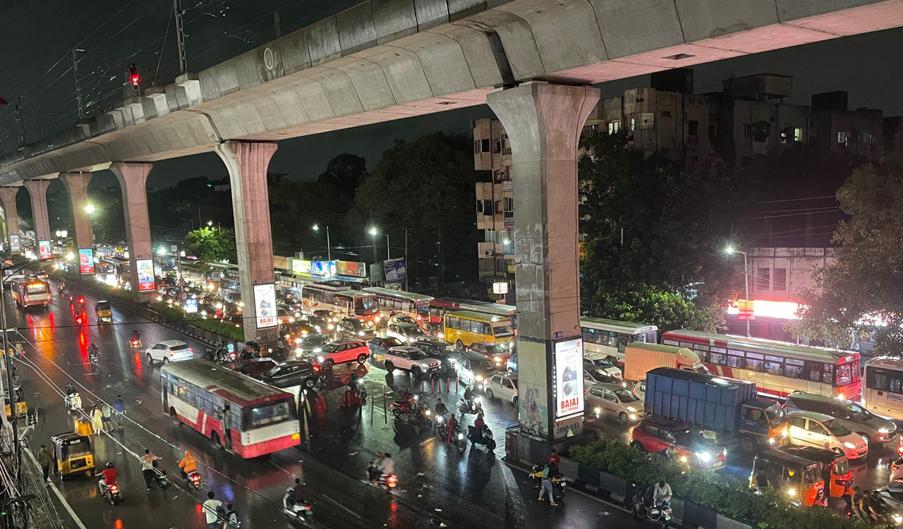 Watch: Heavy downpours throw life out of gear in Hyderabad