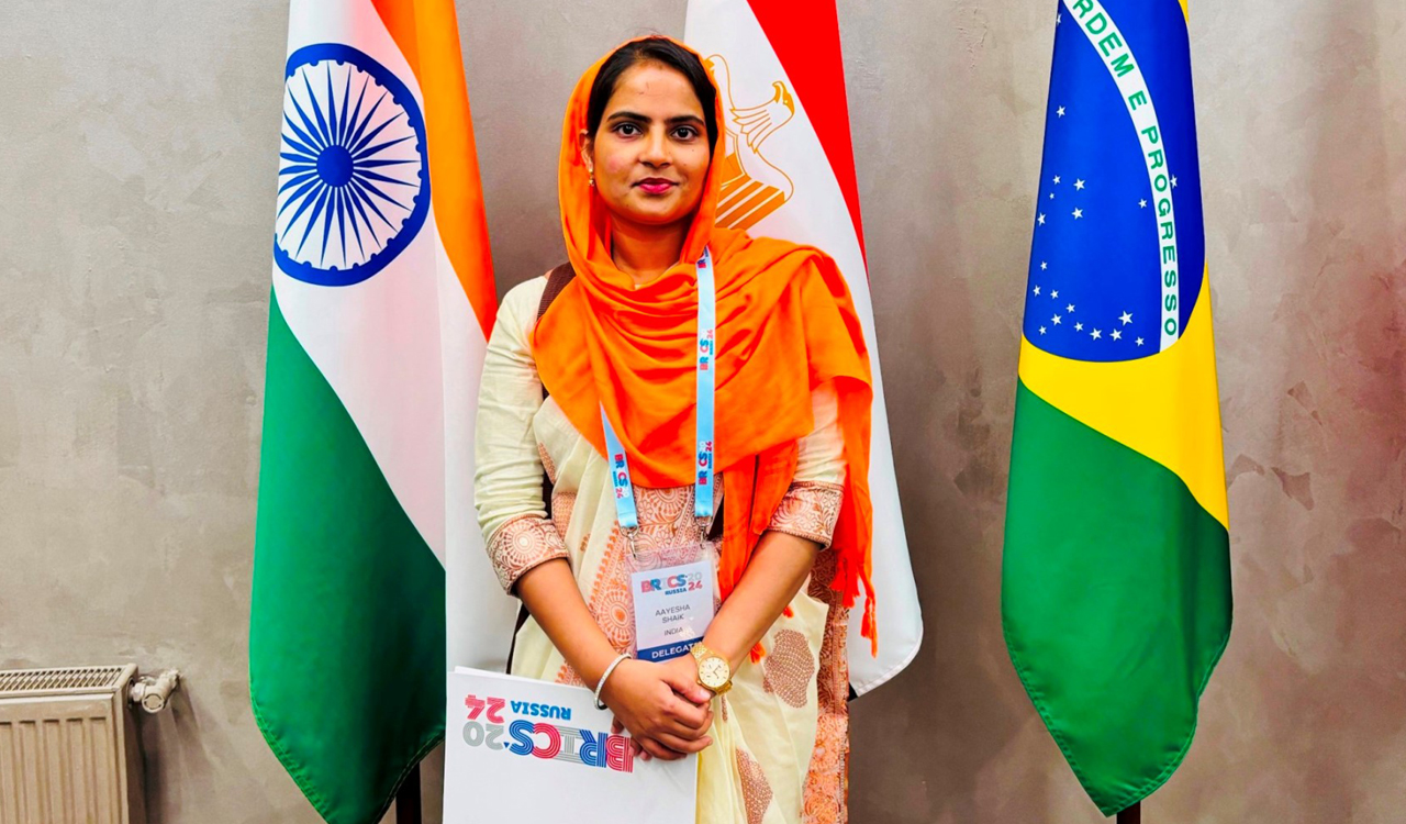 Shaik Aayesha of UoH selected for BRICS Youth Summit 2024 at Russia