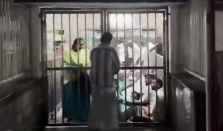Screengrab of the video showing the bunch of men pulling of a prank at the shot Tirumala Srivari temple.