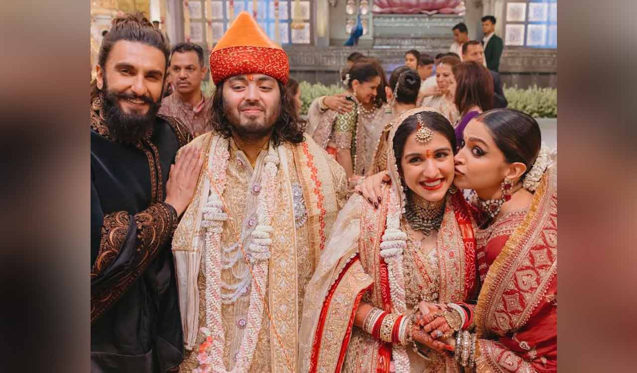 Ranveer Singh, Deepika Padukone share photo with newlyweds Anant, Radhika