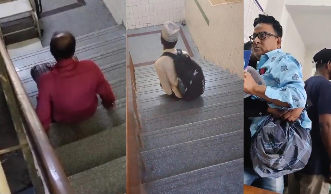 Watch: No lifts in Govt Dental College in Hyderabad, disabled patients forced to take stairs